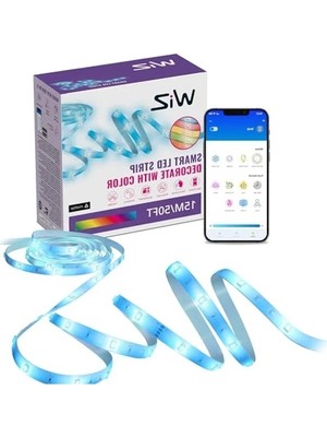 Hakay Wiz Rgb LED Işık Şeridi, 15 M, Ayarlanabilir, 16 Milyon Renk + Beyaz Tonları, Önceden Ayarlanmış Işık Modları, Wlan'ınıza Bağlanır, Ses/uygulama Kontrolü, Google Home, Alexa ve Homekit ile Çalışır