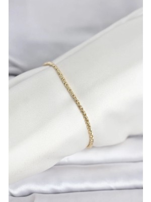 My Best Store Ietaks™ cm 14K Gold Renk Burgulu Zincir Model Kadın Bileklik