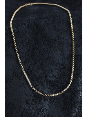 My Best Store Ietaks™ 316L Çelik Örme Zincir Model Gold Renk Erkek Kolye