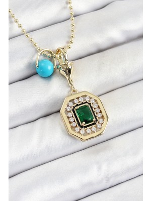 My Best Store Ietaks™ Gold Renk Pirinç Zirkon Taşlı Kadın Serenay Kolyesi
