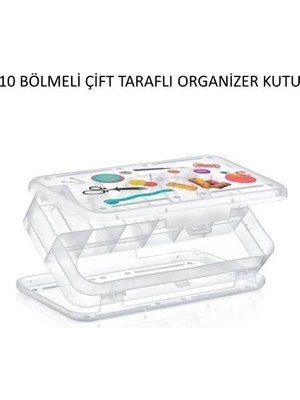 Arduino Çift Taraflı Organizer Malzeme Kutusu 10 Bölmeli Şeffaf Tasarım ile Pratik Depolama