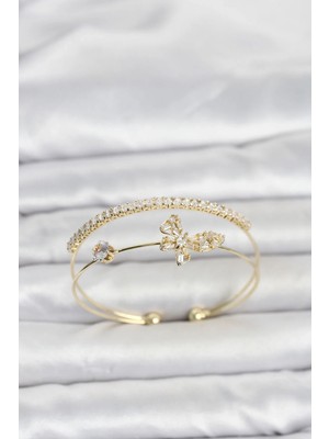 My Best Store Pirinç Gold Renk Kelebek Model Kadın Bileklik