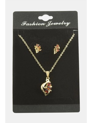 My Best Store Çiçek Zirkon Taşlı Set Kolye