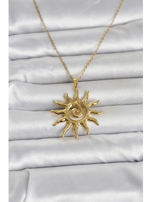 My Best Store Ietaks™ 316L Çelik Gold Renk Bohem Güneş Model Kadın Kolye