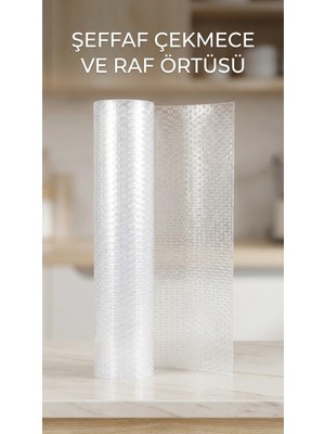 My Best Store Şeffaf Kaydırmaz Dolap Içi Pvc Çekmece Örtüsü 45X300 cm Koruyucu Kaplama
