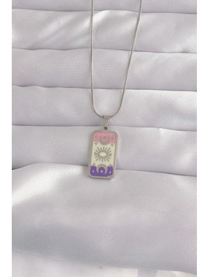 My Best Store Ietaks™ 316L Çelik Gümüş Renk Karışık Mineli Ay Figür Tarot Kolye