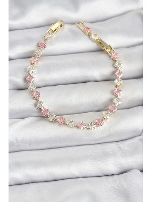 My Best Store Ietaks™ Kare Zirkon Taşlı Gold Renk Kadın Bileklik