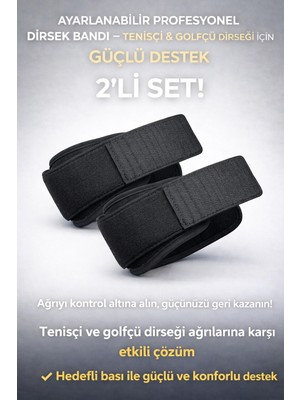 My Best Store Ayarlanabilir Profesyonel Dirsek Bandı 2’li Set – Tenisçi & Golfçü Dirseği Için Güçlü