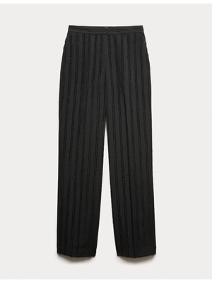 Marks & Spencer Çizgili Düz Paça Pantolon