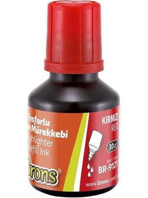 Brons Fosforlu Kalem Mürekkebi 30 cc Kırmızı