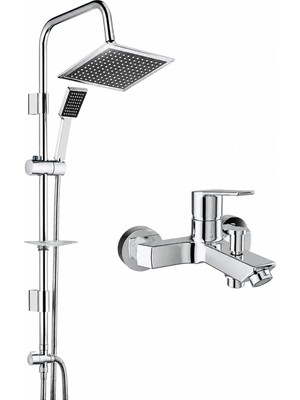 Kale Mare Banyo Bataryası ve Tema 53260 QUADRO SÜRGÜLÜ DUŞ SETİ