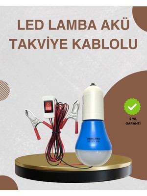 Sibelora Home 12V LED Ampul Timsah Kıskaçlı Taşınabilir Aydınlatma