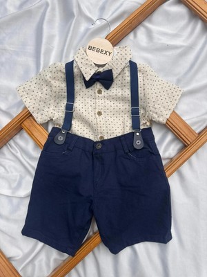 bebexy Lacivert Capri Pantolonlu  Askılı  Takım