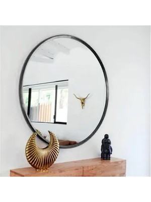 Vivense Helya Duvar Aynası, Metal, Siyah, 100X100