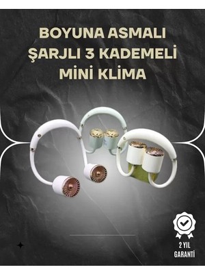 Nemere Ithalat Asılabilir Mini Boyun Fanı | 1000MAH Şarjlı, Turbo Güçlü Rüzgar