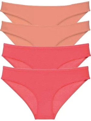 Beruflic 4 Adet Eko Set Likralı Kadın Slip Külot Pudra Fuşya