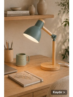 Empressco Vivido Home Doğal Ahşap Iskandinav Derin Yeşil Masa Lambası - Fiyatı, Yorumları