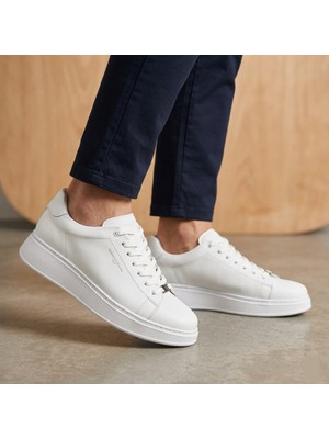 Komcero Bağcıklı Kalın Taban Sade Model Erkek Hakiki Deri Günlük Sneaker Ayakkabı K1372-2225