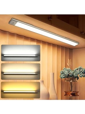 Die Grup USB Şarjlı 40CM Sensörlü LED Gece Lambası, 3 Renk Kısılabilir Aydınlatma