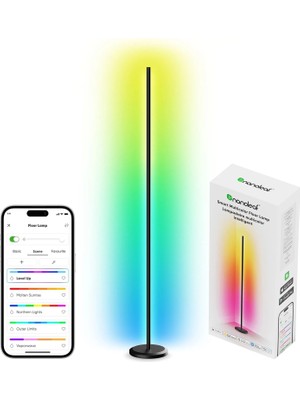 Nanoleaf Akıllı Rgbw Dikey Aydınlatma Yer Lambası Matter, App Kontrollü, Google Home, Alexa, Apple Home Destekli, Siyah