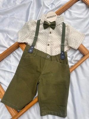 bebexy Yeşil Capri Pantolonlu  Askılı  Takım