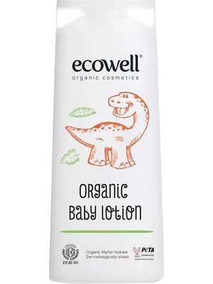 Ecowell Bebek Yüz ve Vücut Losyonu, Organik & Vegan Sertifikalı, Nemlendirici Bebe Kremi, Parabensiz, 300ml