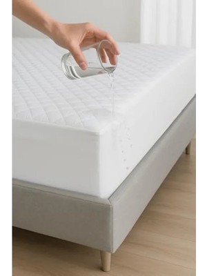 Die Grup Beyaz Kapitone Fitted Yatak Alezi, Sıvı Geçirmez Özellikte, 160 x 200 cm