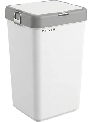 Esranın Dünyası Büyük Boy 40 Litre Çamaşır Sepeti - Çok Amaçlı Gri Beyaz Sepet