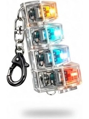 Die Grup Işıklı Mekanik Klavye Anahtarlık, Stres Azaltıcı Fidget Oyuncağı ve Çok Renkli LED ile