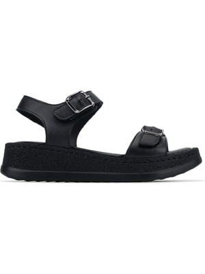 Tamer Tanca Kadın Siyah Comfort Sandalet 1107 215 Bn Sndlt Y25 Sıyah