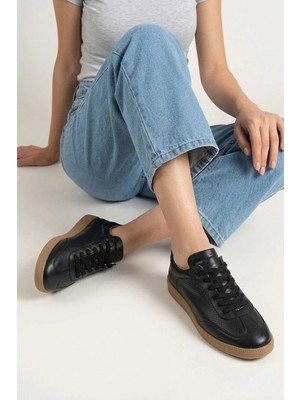 Ziya, Kadın Hakiki Deri Sneaker 1611035Z6414 Siyah