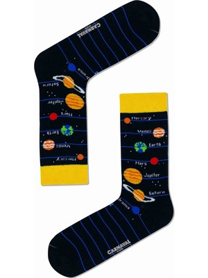 Carnaval Socks Gezegenler Desenli Renkli Çorap
