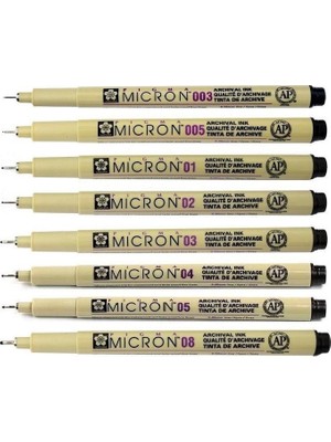 Sakura Pigma Micron 8'li Çizim Kalemi Seti Renkli Arşiv Kalemleri ile Yaratıcı Çizimler