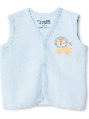 Hellobaby Erkek Bebek Kapitone Yelek Hayvan Baskılı V Yaka Atlet