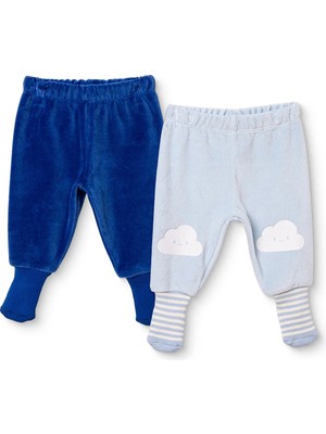 Hellobaby Erkek Bebek 2li Pantolon Gökyüzü Baskılı Çoraplı