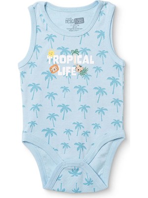 Hellobaby Erkek Bebek Body Çıtçıtlı Bisiklet Yaka Kısa Kol