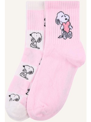 DeFacto Snoopy 2'li Pamuklu Uzun Çorap Kız Çocuk G1367A8NS