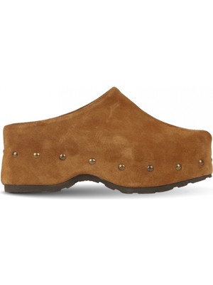 Bueno Shoes Kum Süet Kadın Dolgu Topuklu Terlik