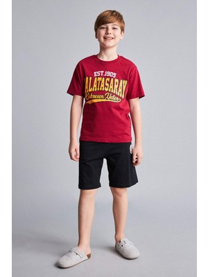 DeFacto Galatasaray Kısa Kollu Pijama Üstü Şort Pijama Alt 2li Pijama Takımı Erkek ÇOCUK H7340A826HS