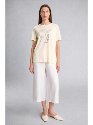 DeFacto Straight Fit Geniş Paça Kapri F0988AX26SM