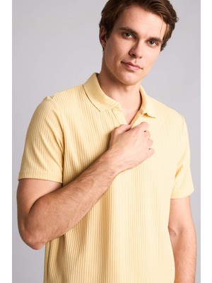 DeFacto Regular Fit Kısa Kollu Sarı Polo Tişört H8901AX26SM