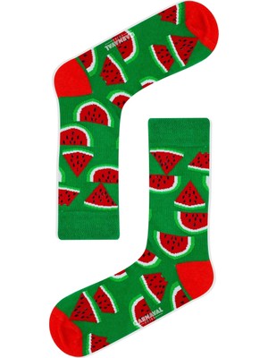 Carnaval Socks Yeşil Karpuz Dilim Desenli Renkli Çorap