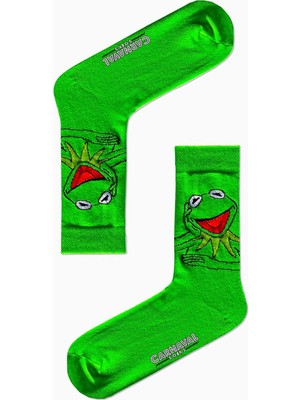 Carnaval Socks Kermit Desenli Neşeli Renkli Çorap