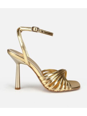 Hotiç 01SAH321550A540 KADIN Metalik Gold Ince Topuklu Sandalet