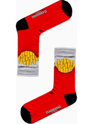 Carnaval Socks Patates Çubukları Desenli Renkli Çorap