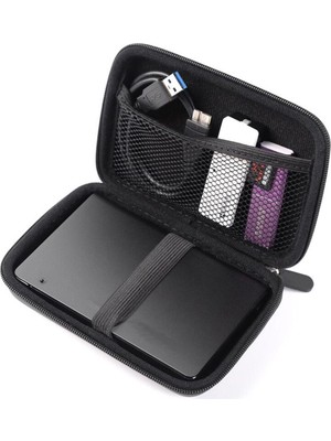 Microcase 2.5 Inch Hard Disk Taşıma Çantası Siyah EVA Malzemeden Dayanıklı ve Şık Tasarım AL2783