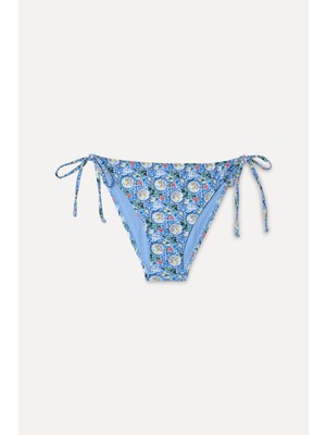 Mudo Kadın Mavi Desenli Bağlamalı Bikini Altı