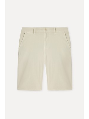 Mudo Erkek Bej Straight Fit Chino Şort