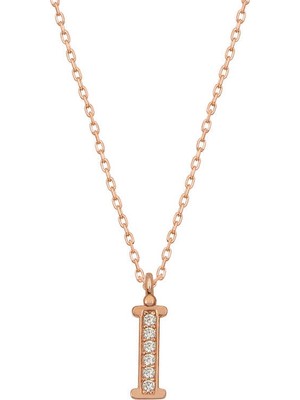 Yvz Store 925 Ayar Gümüş Rose I Harfi Kadın Gümüş Kolye