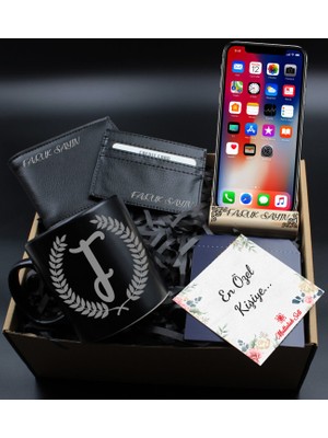 As Gift Kişiye Özel Ahşap Telefon Tutacağı & Kişiye Özel Kupa Bardak &kişiye Özel Cüzdan & Kişiye Özel Kartvizitlik Hediye Seti